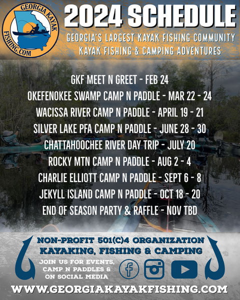 2024 Georgia Kayak Fishing Schedule